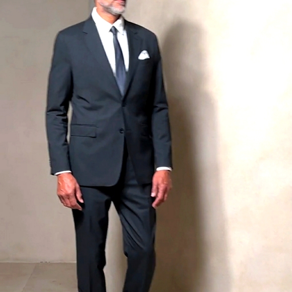 Banana Republic Modern Classic Heather Suit Jacket Blazer Charcoal Blue NWOT - Picture 7 of 17